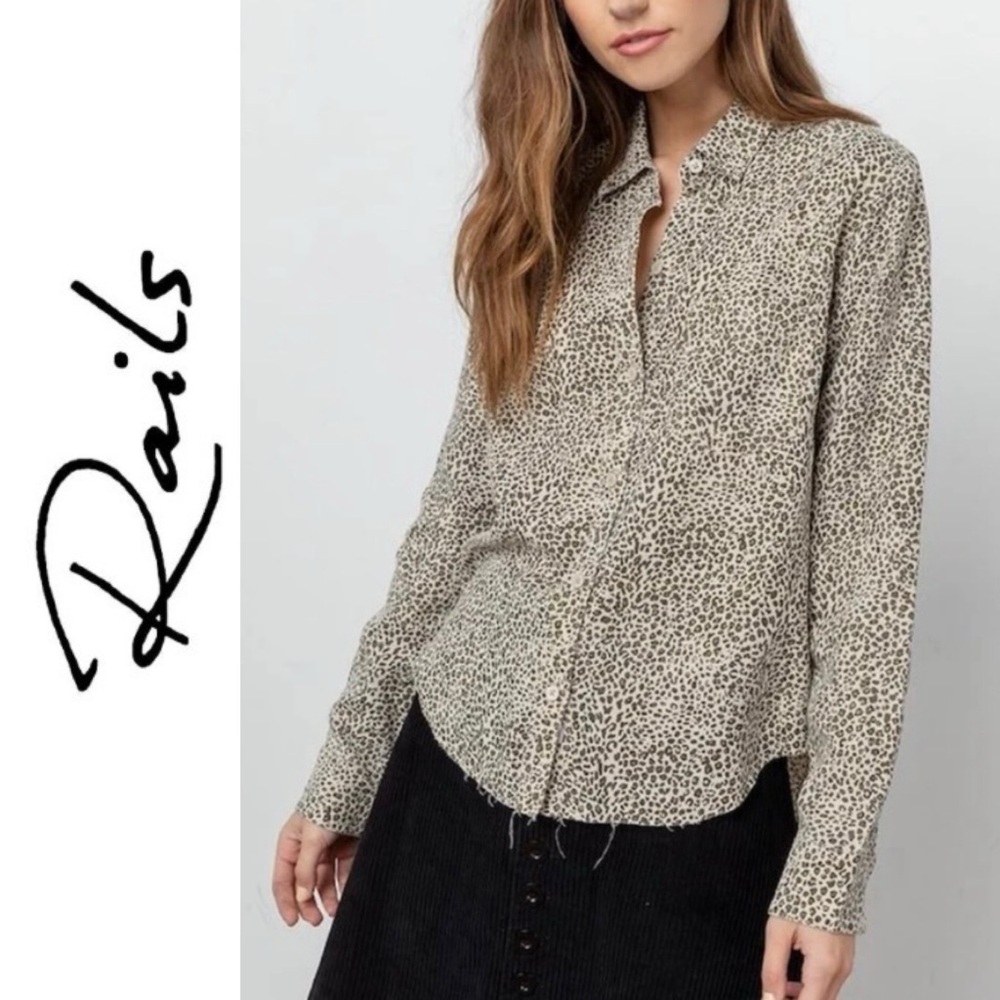 {Rails} "Ingrid Raw Jungle" Cheetah Print Button Down Shirt